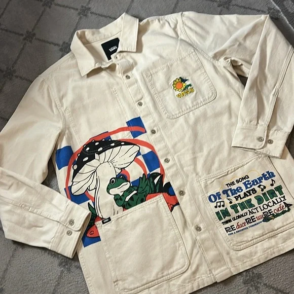 Vans Cream Jacket with Graphic Design